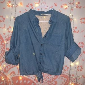 Country Cutie Denim Crop Shirt